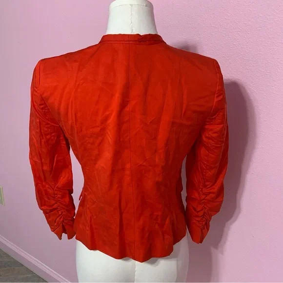 VTG Bebe Red Open Front Blazer Jacket Size 2 - Picture 2 of 14